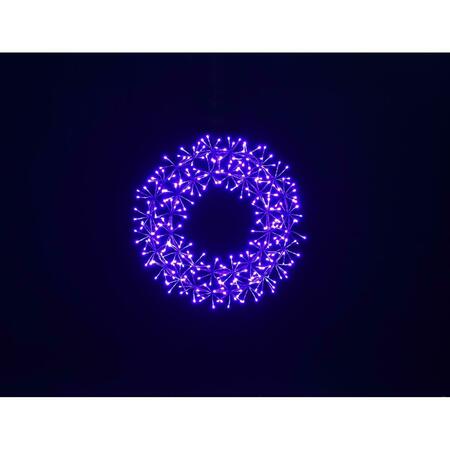 QUEENS OF CHRISTMAS 2 ft. Purple Micro LED Wreath with Purple Frame WM-WR02-LPU